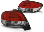Luci Posteriori A Led Per Peugeot 206 Anno 98-06 Rosso/Cromo