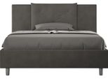 Ityhome - Letto Matrimoniale Francese Contenitore Imbottito 140X210 Microfibra Grigio Appia