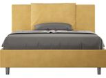 Ityhome - Letto Matrimoniale Francese Senza Rete Imbottito 140X210 Microfibra Ocra Antea