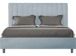 Ityhome - Letto Matrimoniale Francese Contenitore Imbottito 140X210 Microfibra Azzurro Agueda