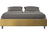 Ityhome - Letto Contenitore Imbottito 160X190 Tessuto Era 06 Giallo Azelia