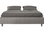 Ityhome - Letto Senza Rete Imbottito 160X190 Tessuto Labirinto 02 Grigio Azelia