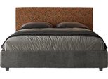 Ityhome - Letto Contenitore Imbottito 160X200 Tessuto Era 04 Arancio Arla