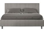 Ityhome - Letto Contenitore Imbottito 160X200 Tessuto Labirinto 02 Grigio Adele