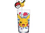 Szklany Kubek Pikachu Z Metalową SłOmką 485 Ml - Oficjalna Licencja