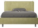 Ityhome - Letto Matrimoniale Francese Contenitore Imbottito 140X190 Microfibra Tè Verde Appia Large