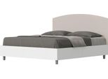 Ityhome - Letto Contenitore 160X190 Struttura Bianco Frassino Testata Pelle Finta Tortora Antilia