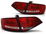 Luci Posteriori A Led Per Audi A4 B8 (8K) Berlina 08-11 Rosso/Cromo