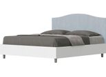 Ityhome - Letto Contenitore 160X200 Struttura Bianco Frassino Testata Microfibra Azzurro Grace