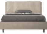 Ityhome - Letto Matrimoniale Francese Senza Rete Imbottito 140X190 Microfibra Sabbia Antea Large