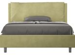 Ityhome - Letto Matrimoniale Francese Con Rete Imbottito 140X190 Microfibra Tè Verde Antea Large