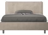 Ityhome - Letto Matrimoniale Francese Contenitore Imbottito 140X190 Microfibra Sabbia Appia Large