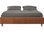 Ityhome - Letto Contenitore Imbottito 160X200 Tessuto Labirinto 04 Arancio Azelia