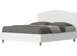 Ityhome - Letto Senza Rete 160X200 Struttura Bianco Frassino Testata Pelle Finta Bianco Grace