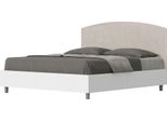 Ityhome - Letto Contenitore 160X190 Struttura Bianco Frassino Testata Microfibra Sabbia Antilia