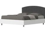 Ityhome - Letto Senza Rete 160X190 Struttura Bianco Frassino Testata Microfibra Grigio Antilia