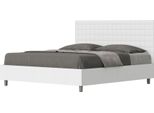 Ityhome - Letto Contenitore 160X200 Struttura Bianco Frassino Testata Pelle Finta Bianco Burmy
