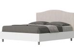Ityhome - Letto Contenitore 160X200 Struttura Bianco Frassino Testata Microfibra Sabbia Grace
