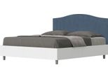 Ityhome - Letto Con Rete 160X200 Struttura Bianco Frassino Testata Microfibra Blu Grace