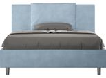 Ityhome - Letto Matrimoniale Francese Senza Rete Imbottito 140X200 Microfibra Azzurro Antea