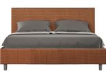 Ityhome - Letto Contenitore Imbottito 160X190 Tessuto Labirinto 04 Arancio Adele