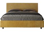 Ityhome - Letto Contenitore Imbottito 160X210 Tessuto Era 06 Giallo Arla