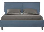 Ityhome - Letto Con Rete Imbottito 160X200 Microfibra Blu Mados