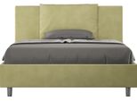 Ityhome - Letto Matrimoniale Francese Senza Rete Imbottito 140X200 Microfibra Tè Verde Antea