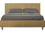 Ityhome - Letto Senza Rete Imbottito 160X190 Tessuto Labirinto 06 Giallo Adele