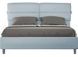 Ityhome - Letto Senza Rete Imbottito 160X190 Microfibra Azzurro Nandy