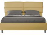 Ityhome - Letto Senza Rete Imbottito 160X190 Microfibra Ocra Nandy