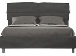 Ityhome - Letto Contenitore Imbottito 160X190 Microfibra Grigio Nandy