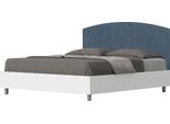 Ityhome - Letto Contenitore 160X190 Struttura Bianco Frassino Testata Microfibra Blu Antilia