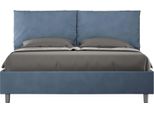 Ityhome - Letto Contenitore Imbottito 160X190 Microfibra Blu Antea