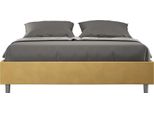 Ityhome - Letto Contenitore Imbottito 160X210 Microfibra Ocra Azelia