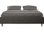 Ityhome - Letto Con Rete Imbottito 160X210 Microfibra Grigio Azelia