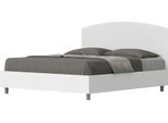 Ityhome - Letto Senza Rete 160X190 Struttura Bianco Frassino Testata Pelle Finta Bianco Antilia
