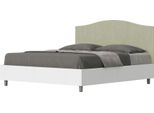 Ityhome - Letto Senza Rete 160X190 Struttura Bianco Frassino Testata Microfibra Tè Verde Grace