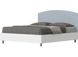 Ityhome - Letto Contenitore 160X190 Struttura Bianco Frassino Testata Microfibra Azzurro Antilia