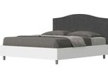 Ityhome - Letto Contenitore 160X190 Struttura Bianco Frassino Testata Microfibra Grigio Grace