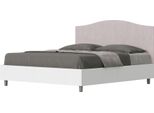 Ityhome - Letto Senza Rete 160X190 Struttura Bianco Frassino Testata Microfibra Glicine Grace