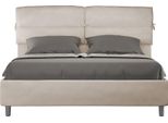 Ityhome - Letto Con Rete Imbottito 160X210 Microfibra Sabbia Nandy