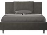 Ityhome - Letto Matrimoniale Francese Senza Rete Imbottito 140X210 Microfibra Grigio Antea