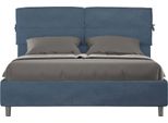 Ityhome - Letto Senza Rete Imbottito 160X210 Microfibra Blu Nandy