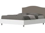 Ityhome - Letto Contenitore 160X190 Struttura Bianco Frassino Testata Pelle Finta Cappuccino Grace