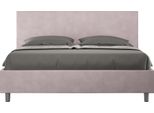 Ityhome - Letto Matrimoniale Francese Con Rete Imbottito 140X210 Microfibra Glicine Adele