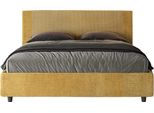 Ityhome - Letto Contenitore Imbottito 160X210 Tessuto Labirinto 06 Giallo Rosal