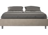 Ityhome - Letto Matrimoniale Francese Contenitore Imbottito 140X210 Microfibra Sabbia Azelia