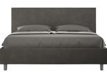 Ityhome - Letto Matrimoniale Francese Con Rete Imbottito 140X210 Microfibra Grigio Adele
