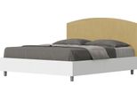 Ityhome - Letto Contenitore 160X200 Struttura Bianco Frassino Testata Microfibra Ocra Antilia